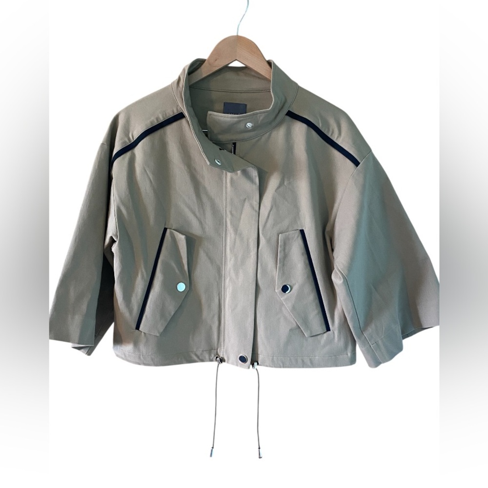 Lysse Jacket Cropped Women Size Medium Brown Kimono 3/4 Sleeve